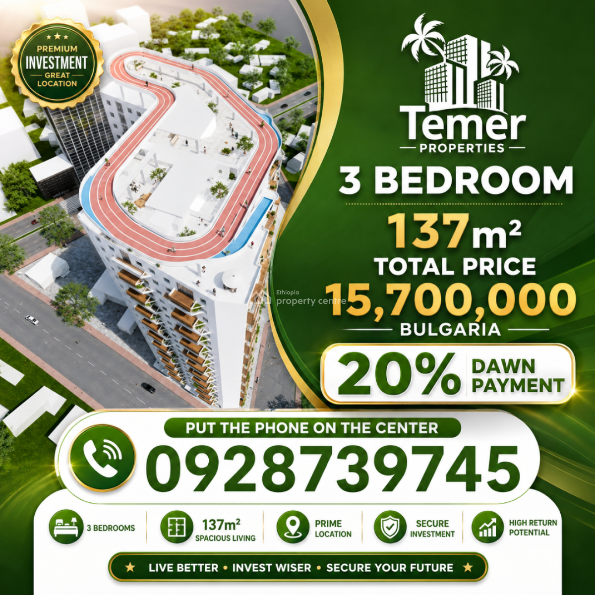 Bulgaria Apartments on Temer Realestate, Bulgaia on Mabrate, Kirkos, Addis Ababa, Apartment for Sale