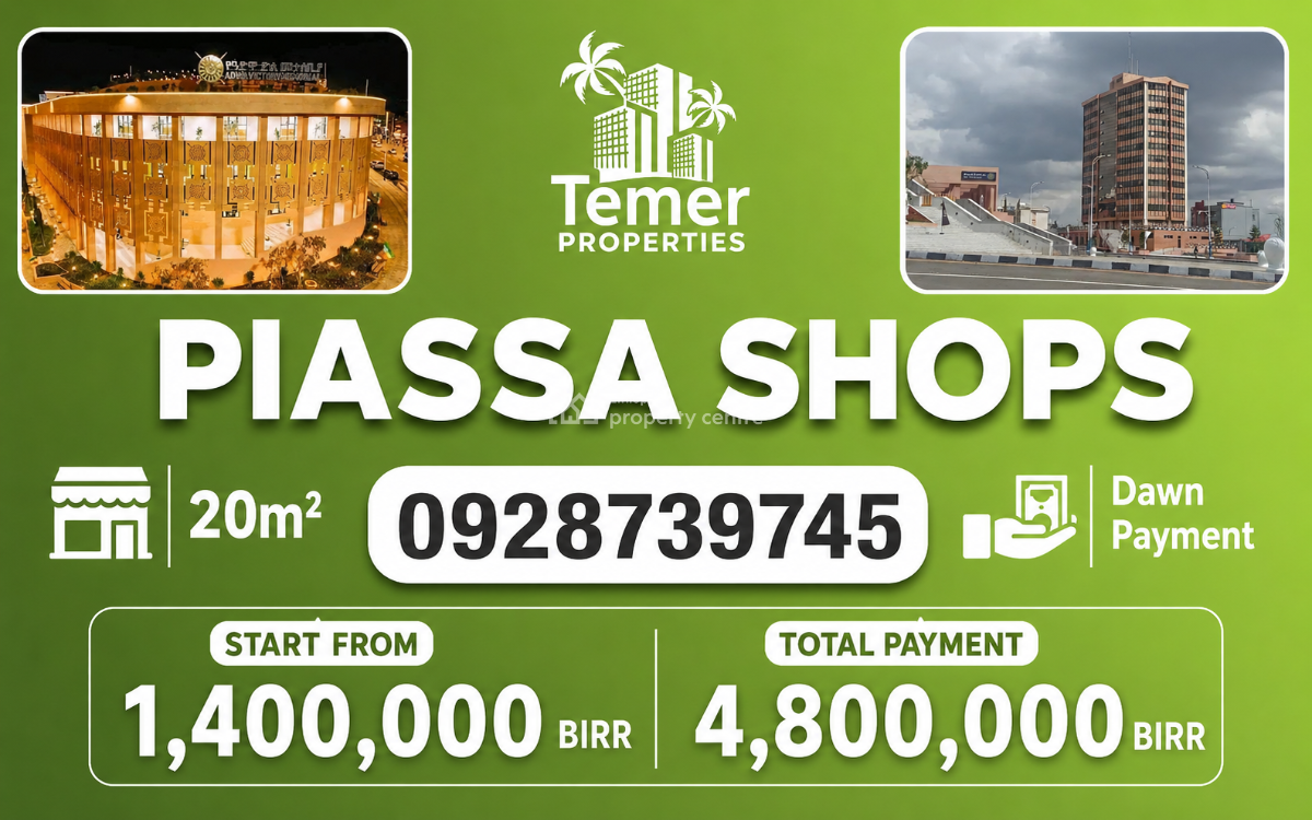 Shops in Piassa From Temer Properties /temer Realestate, Piassa Shop, Arada, Addis Ababa, Shop for Sale