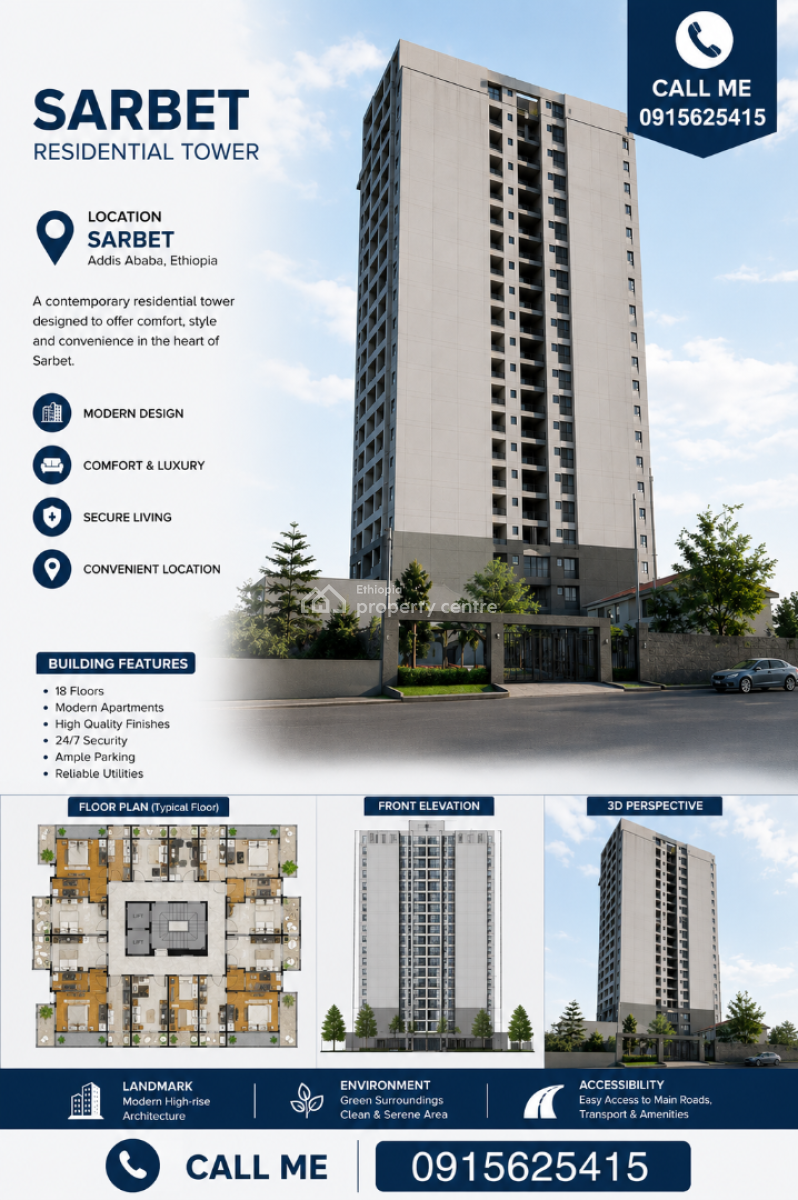 1 Bedroom Luxury Apartment, Bulgaria St, Kirkos, Addis Ababa, Apartment for Sale