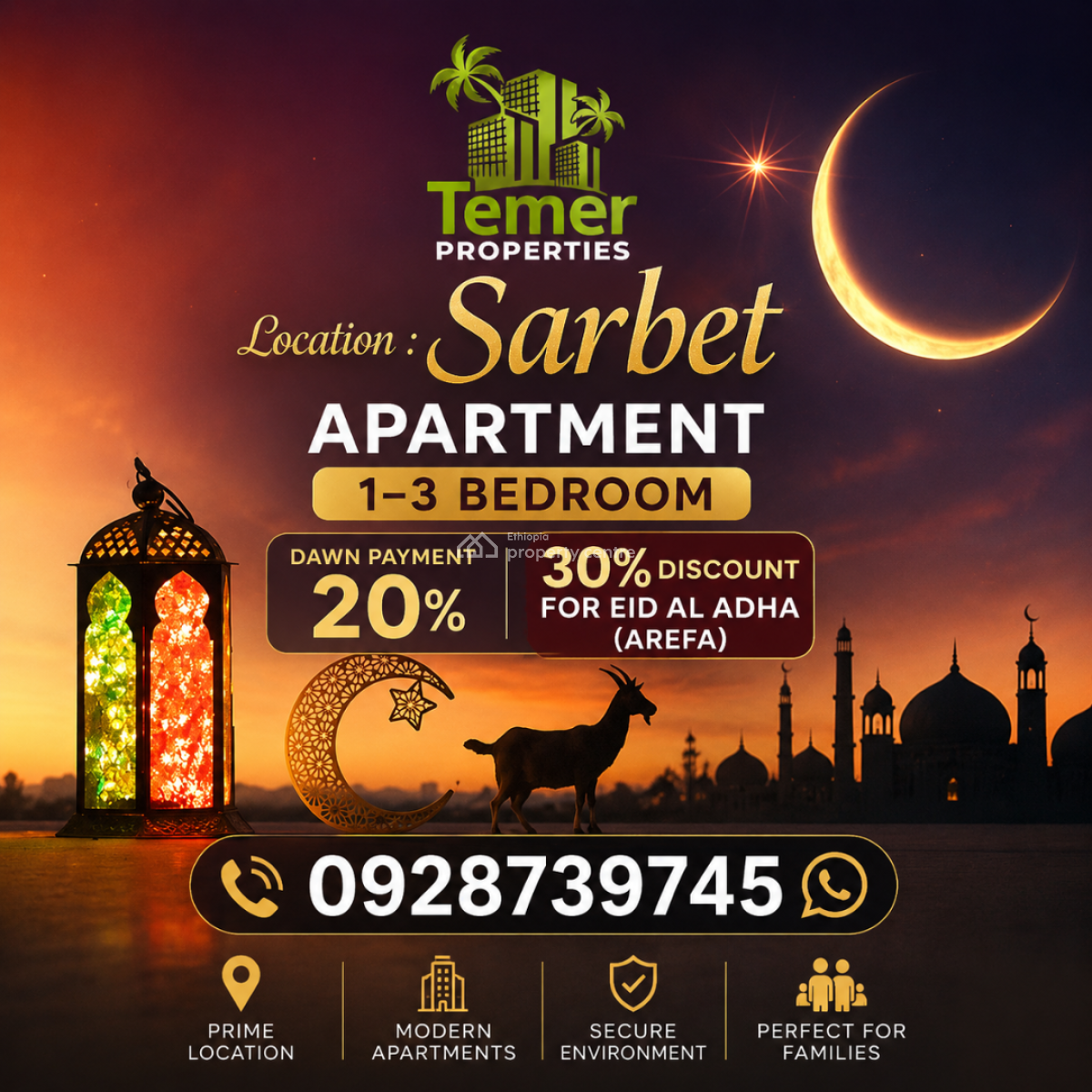 Luxury Apartment on Sarbet Addis Abeba Temer Realestate, Pushkin Square, Lideta, Addis Ababa, Self Contained (single Rooms) for Sale