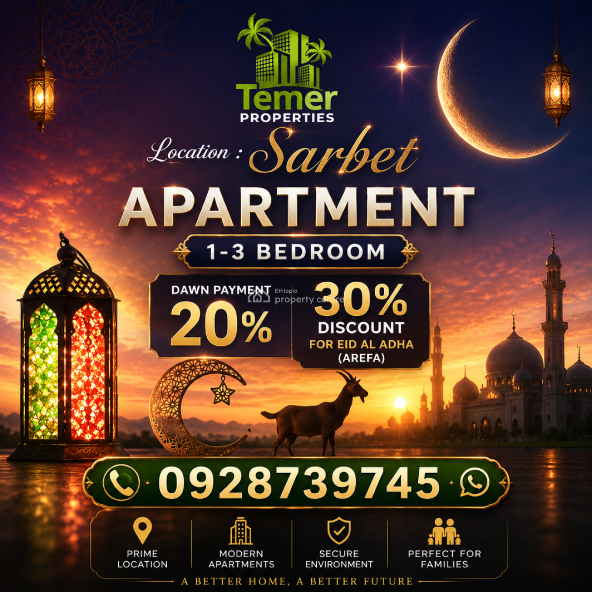 Luxury Apartment on Sarbet Addis Abeba Temer Realestate, Pushkin Square, Lideta, Addis Ababa, Self Contained (single Rooms) for Sale