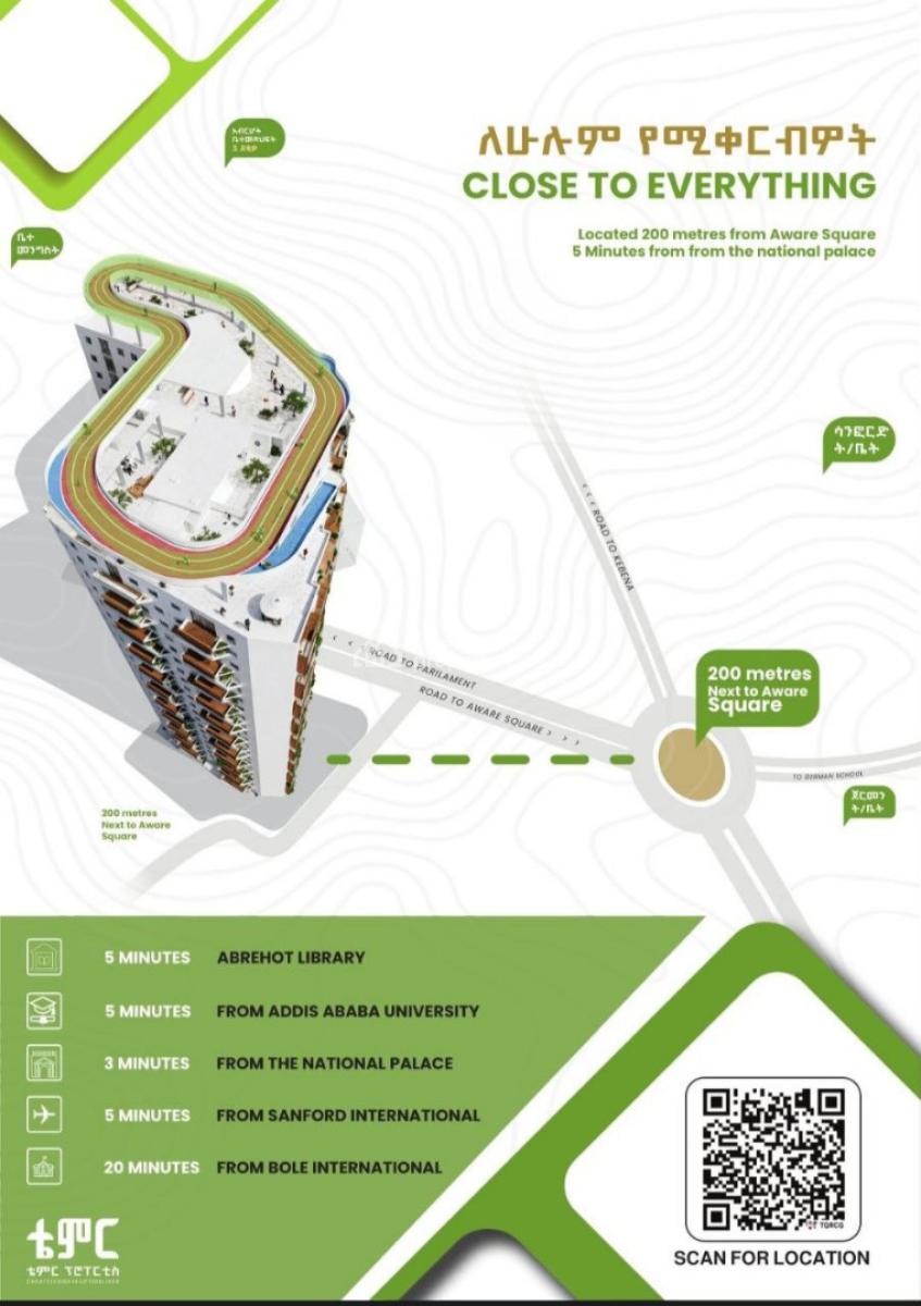 Temer Real Estate, Apartments   at Aware, Aware Square, Yeka, Addis Ababa, Apartment for Sale