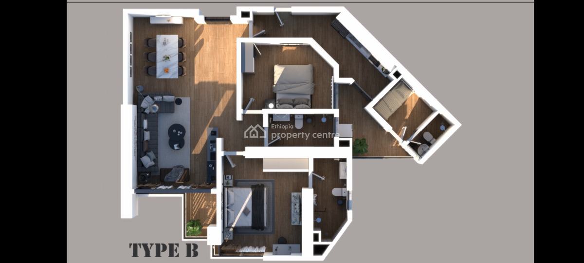 Luxury 2 Bedrooms Apartment Bole, Bole Olympia, Bole, Addis Ababa, Apartment for Sale