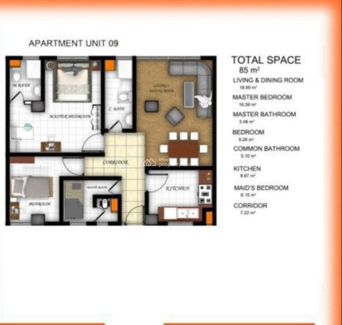 Luxury 3 Bedroom Apartment, Ayat Hillbottum/ Ayat Realestate, Yeka, Addis Ababa, Apartment for Sale