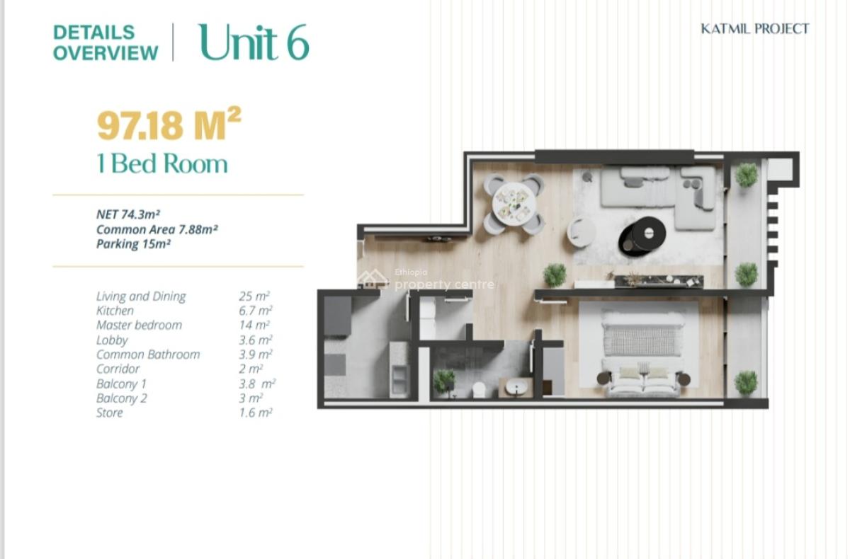 Luxuary 1 Bedroom Apartment, Kazanchis, Addis Ababa, Apartment for Sale