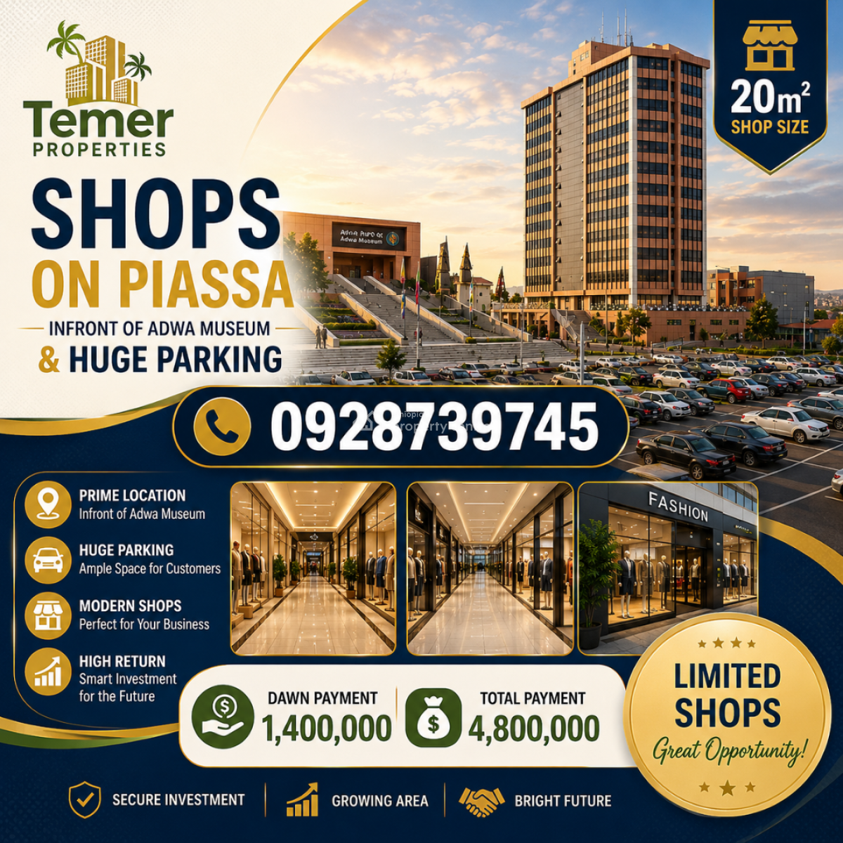 Luxury Shops Or Malls in Piassa, Adwa Musium, Arada, Addis Ababa, Shop for Sale