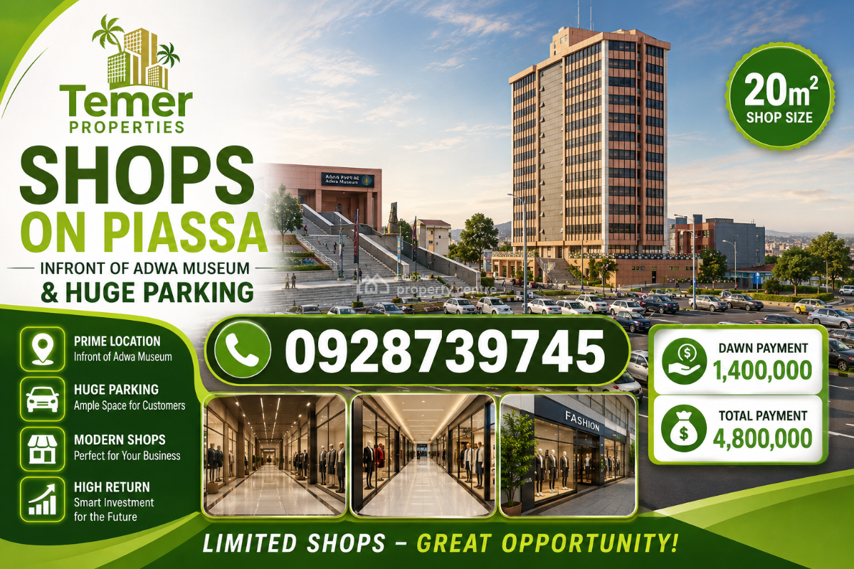 Luxury Shops Or Malls in Piassa, Adwa Musium, Arada, Addis Ababa, Shop for Sale