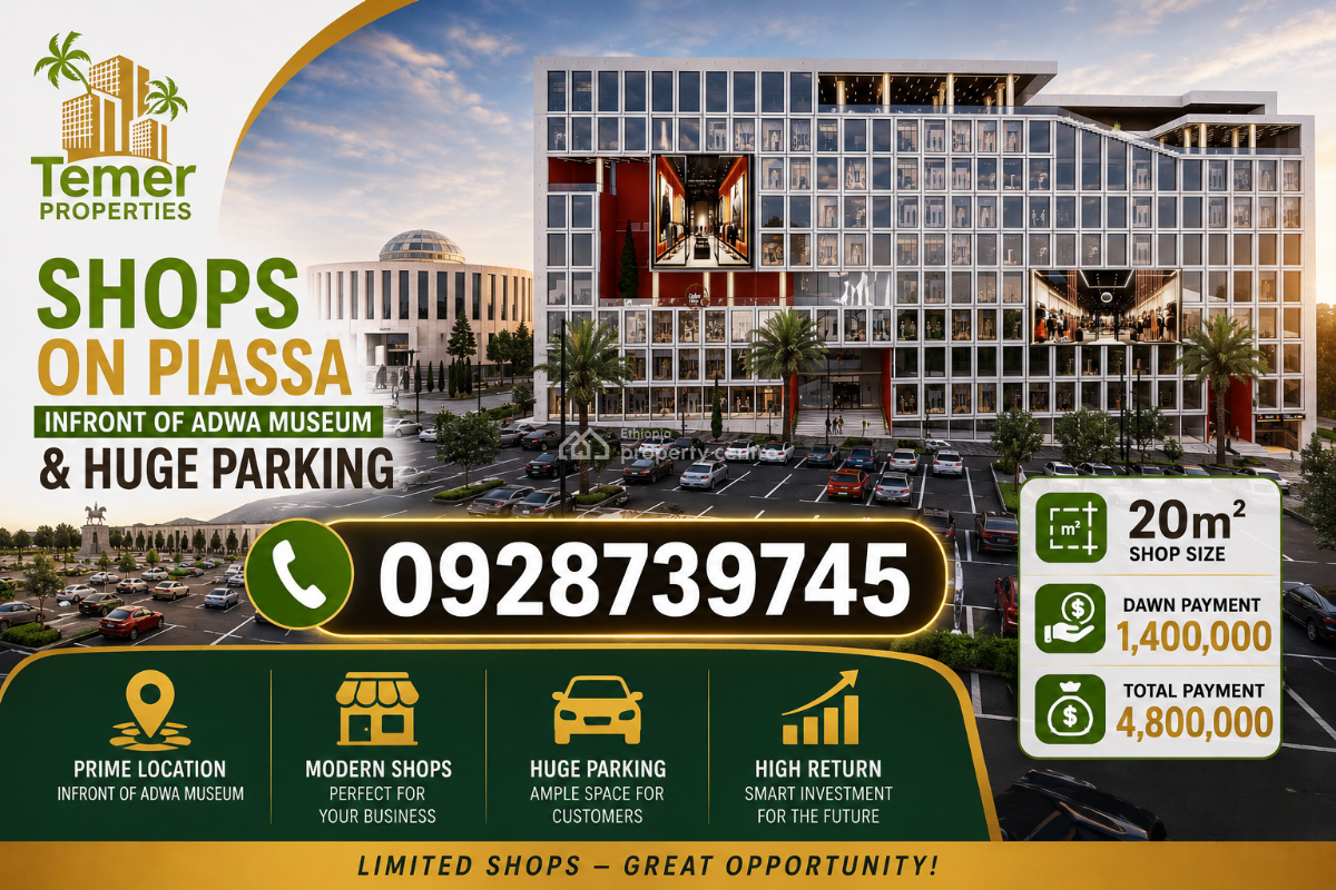 Luxury Shops Or Malls in Piassa, Adwa Musium, Arada, Addis Ababa, Shop for Sale