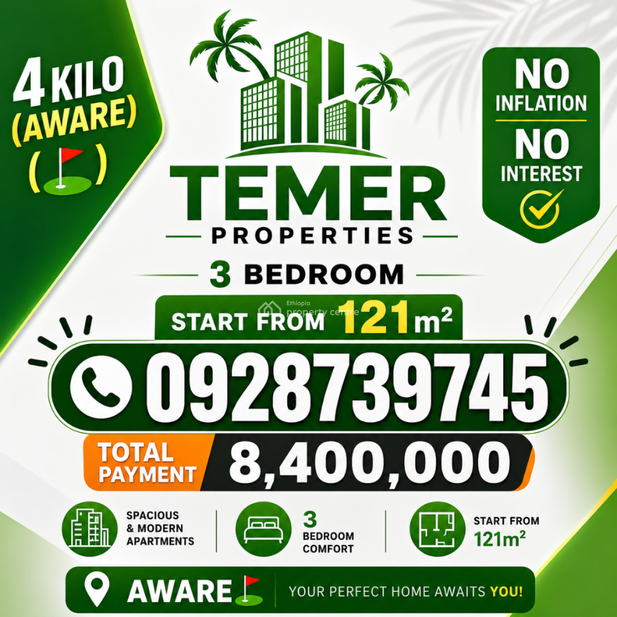 Luxury Apartment, Aware, Arada, Addis Ababa, Self Contained (single Rooms) for Sale